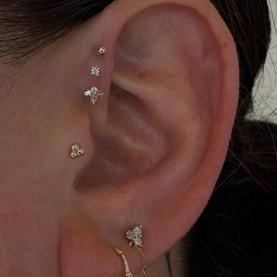 Gratitude ozdoba push-in z żółtego złota 14k