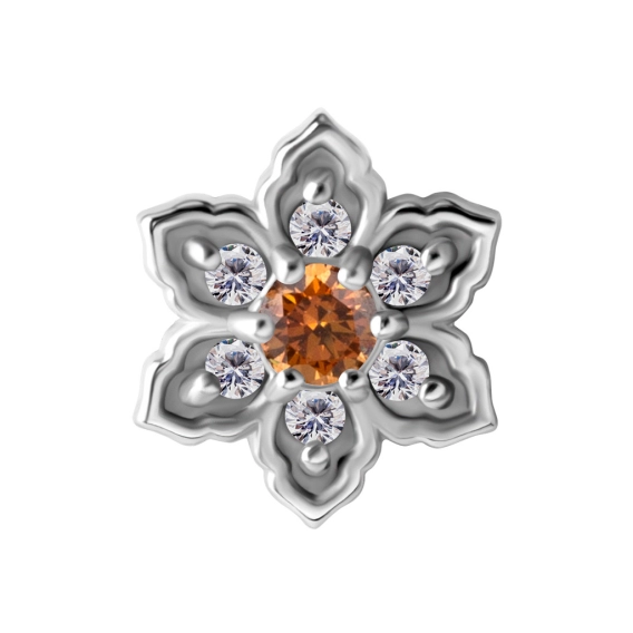 Labret Mandala flower szampański kryształek