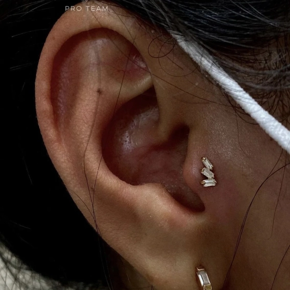 Staxx CZ ozdoba push-in z żółtego złota 14k