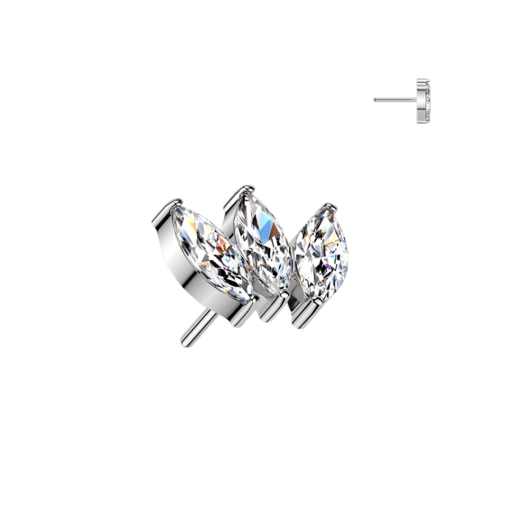 Titanium push-in end Triple Marquise