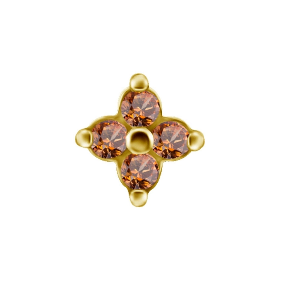 Quatro gem gold push-in top with champagne gems