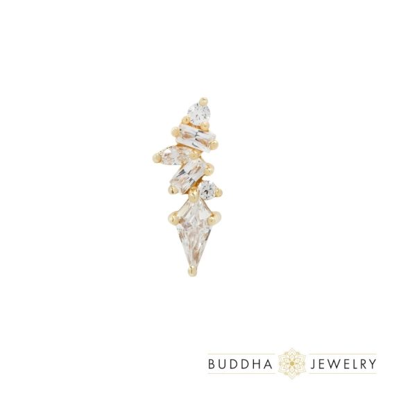 Mixt CZ ozdoba push-in z żółtego złota 14k