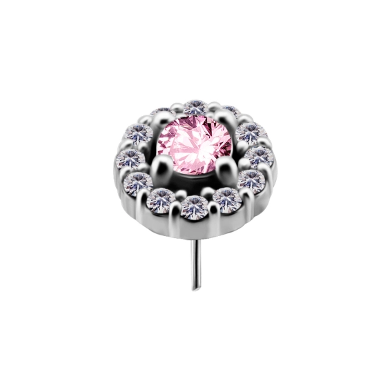 Grazia push-in top with pink gem