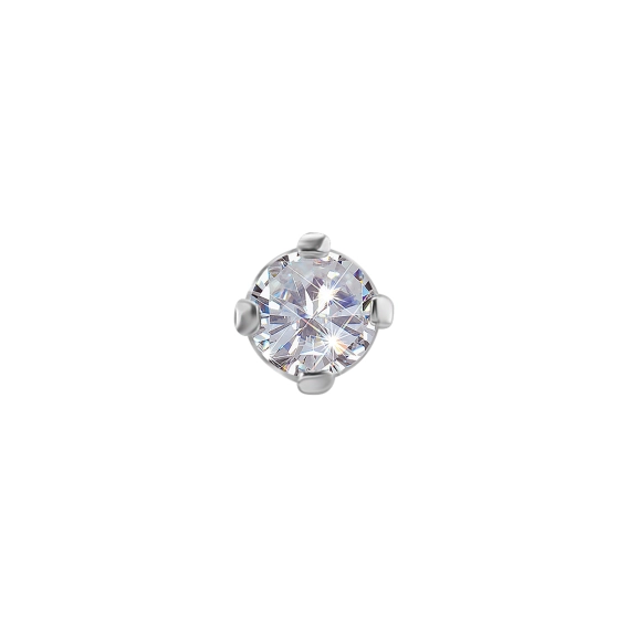 White lab-grown diamond prong set 18k white gold