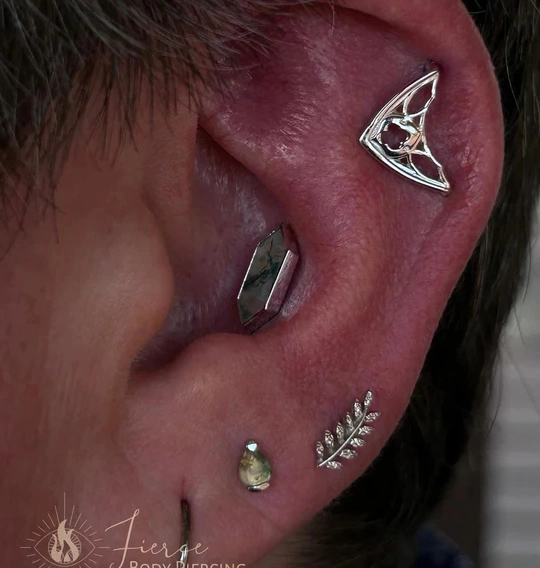 Willow Right ozdoba push-in z żółtego złota 14k