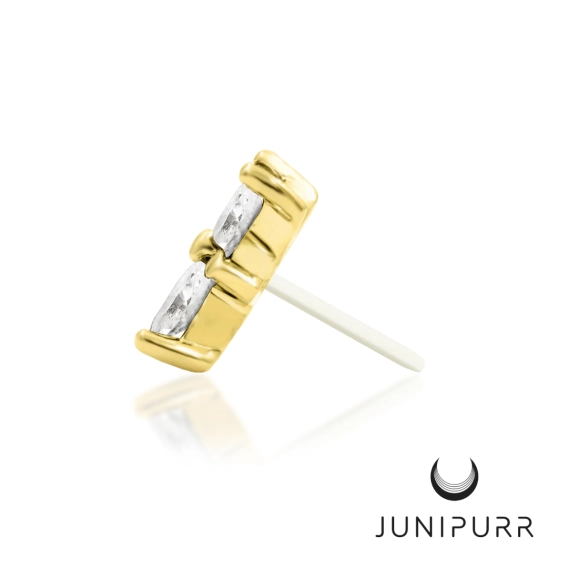 Lilliana White CZ ozdoba push-in z żółtego złota 14k