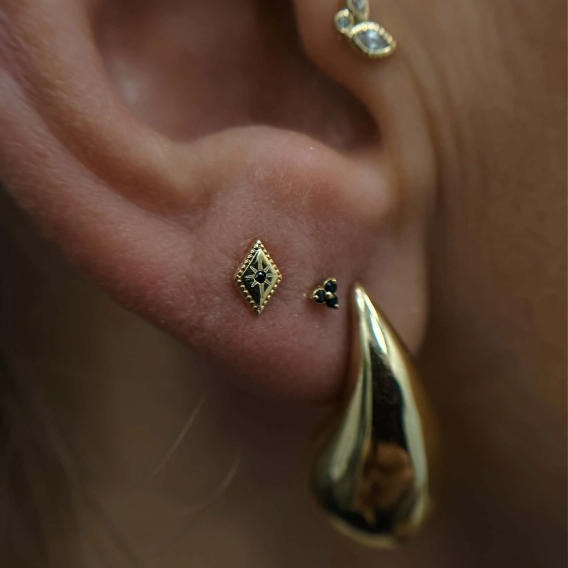 Etoile Black Diamond ozdoba push-in z żółtego złota 14k