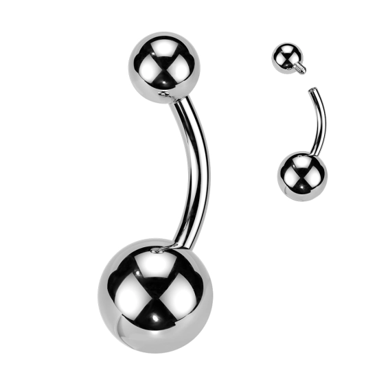 Titanium  internally treaded navel barbell