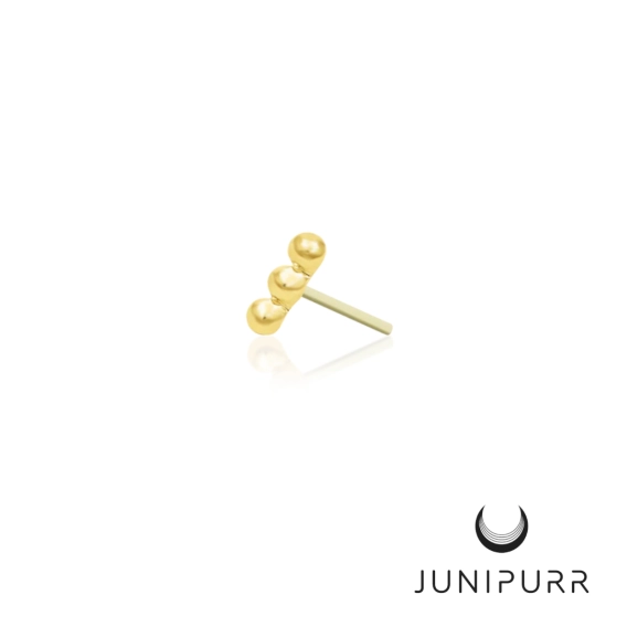 Beads-of-3 ozdoba push-in z żółtego złota 14k