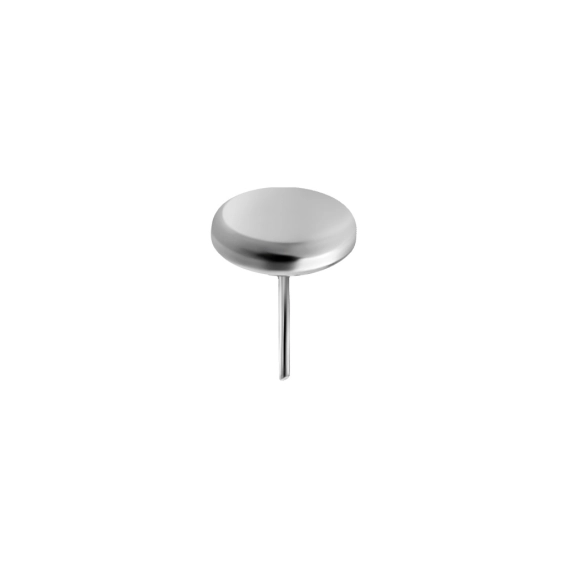 Push-in solid disc 18k white gold