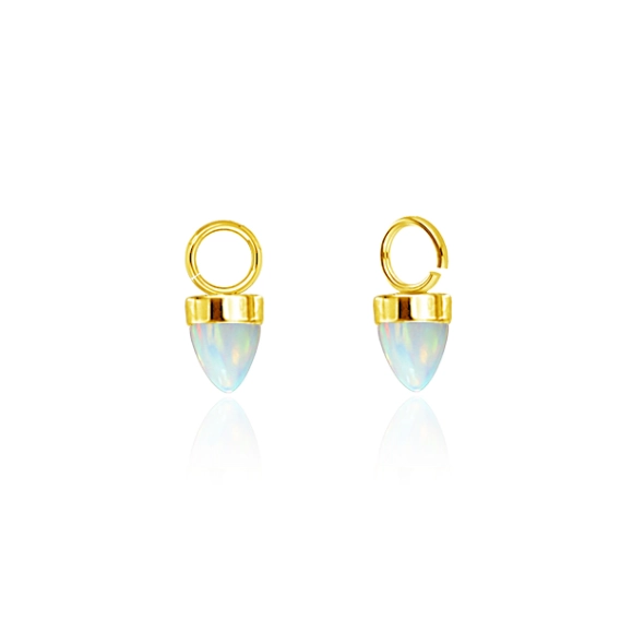 Golden charm Aura  with white opal