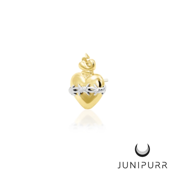 Sacred Heart ozdoba push-in z żółtego złota 14k