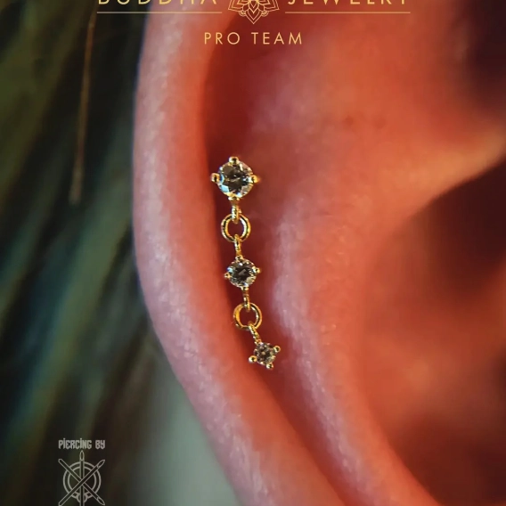 Kiera ozdoba push-in z żółtego złota 14k