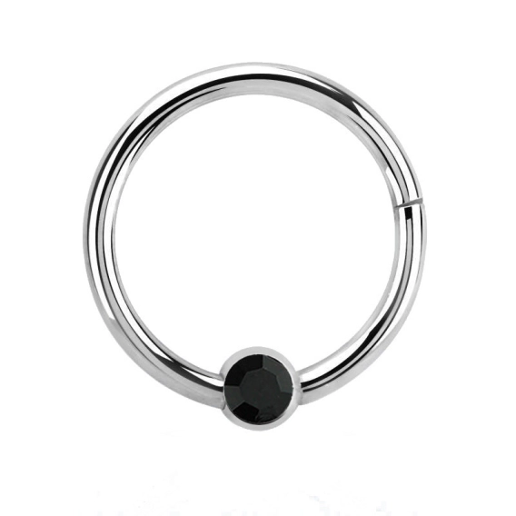 Steel clicker black cz ball