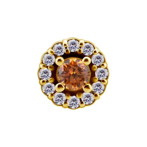 Grazia gold push-in top with champagne gem