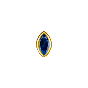 Lab-grown sapphire bezel set 18k gold
