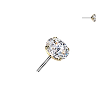 Tytanowa ozdoba push-in Moissanite Round Cut