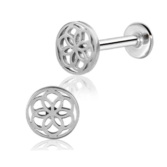 Stalowy labret Flower of Life
