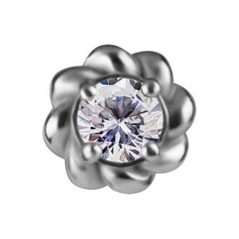 Phlox ozdoba push-in z białą cyrkonią