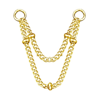 Złota zawieszka do kolczyków Double chain with balls