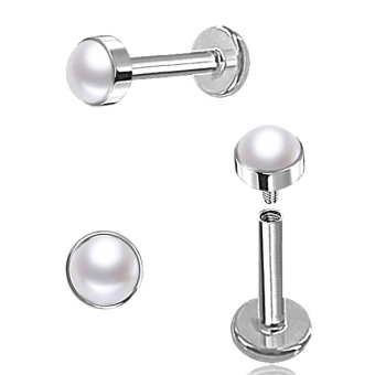 Labret z oczkiem Biała Perła