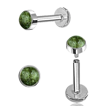 Labret z oczkiem Jadeit Afrykański