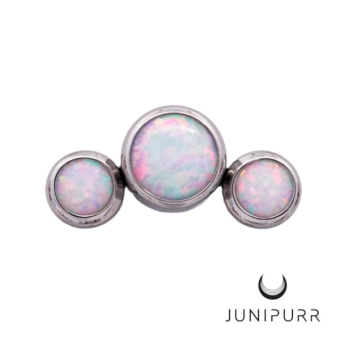 3 gem opal cluster Junipurr tytanowa ozdoba push-in
