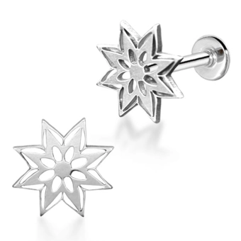 Stalowy labret Flower