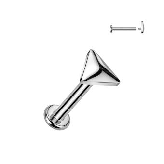 Titanium internally threaded triangle labret