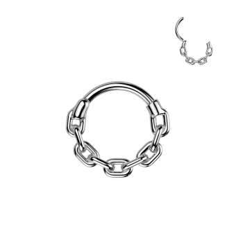 Stalowy septum daith helix clicker Chain