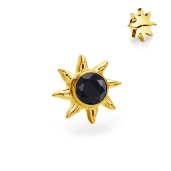 Solar black gem złota tytanowa ozdoba push-in