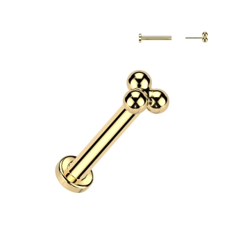 Gold titanium push-in Trinity labret