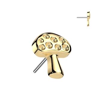Gold push-in end Dotted mushroom
