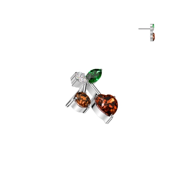 Tytanowa ozdoba push-in Crystal Cherry
