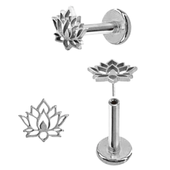 Stalowy labret push in Lotus