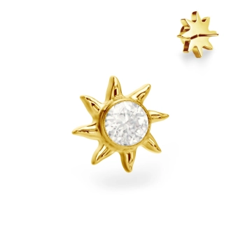 Solar white gem złota tytanowa ozdoba push-in