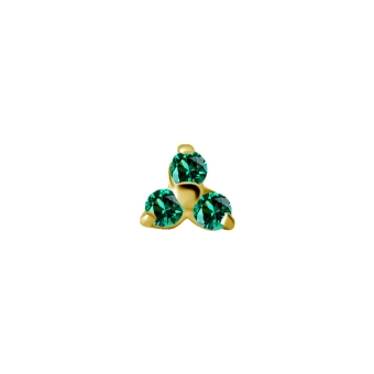Emerald nano gems trinity prong set 18k