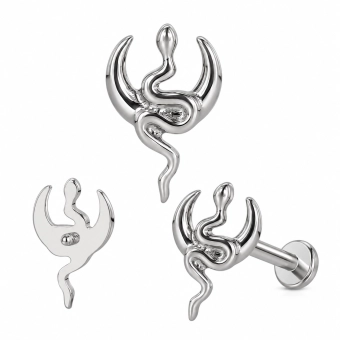 Tytanowy labret Moon Serpent