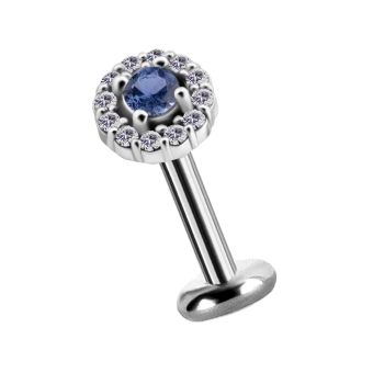 Labret Elegance niebieski kryształek