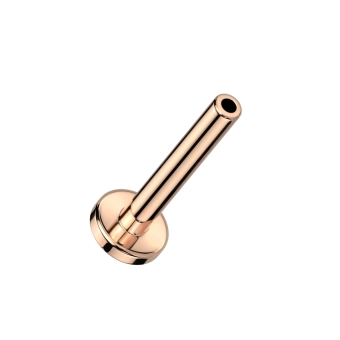 Różowozłoty tytanowy labret push-in ze stopką 3mm