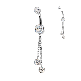 Titanium navel barbell Euphoria clear CZ