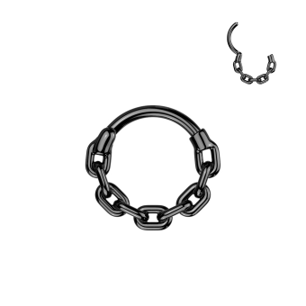 Czarny septum daith helix clicker Chain
