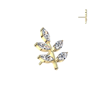 Gold push-in end Crystal Acacia