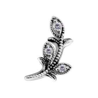 Olive branch ozdoba push-in z białymi cyrkoniami (prawa)