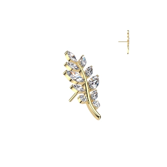 Gold push-in end Crystal Fern