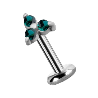 Labret Crystal Trinity szmaragdowe kryształki