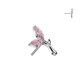Titanium push-in end Pink Crystal Twig