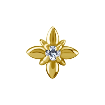 Aster gold push-in top with clear gem