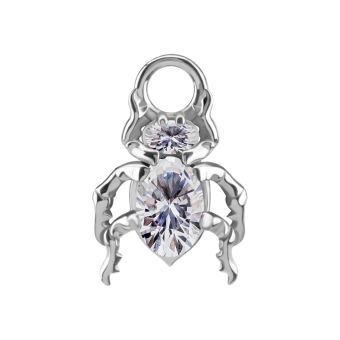Piercing charm Beetle white gem