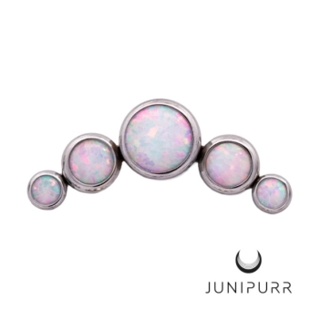 5 gem opal cluster Junipurr tytanowa ozdoba push-in